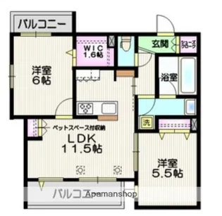 パルハイム若松【3階】の間取り