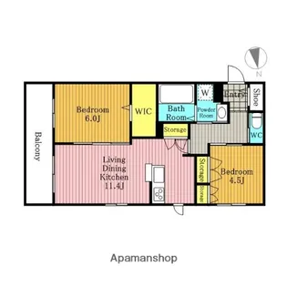 パルハイム若松【2階】の間取り