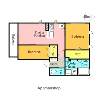 CASA TRES【102号室】の間取り