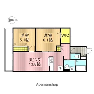 ル・ミエール【102号室】の間取り