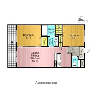 GARDEN VILLA【3階】の間取り