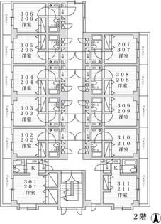 ラポール南浦和【307号室】の間取り