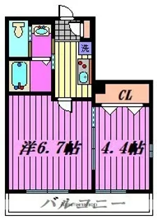MARK DUO芝Ⅰ【2階】の間取り