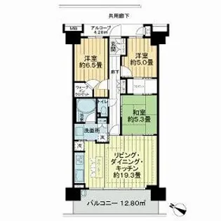 ローレルコート南浦和【11階】の間取り