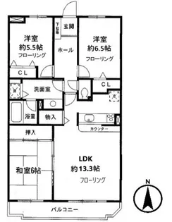 ロイヤルヒルズ高砂【4階】の間取り