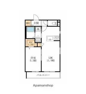 アクシス南浦和【303号室】の間取り