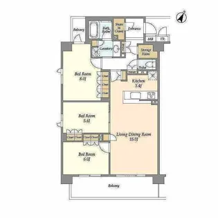 ドゥーエ武蔵浦和【4階】の間取り