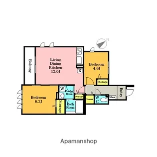 CASA CANTARE【101号室】の間取り