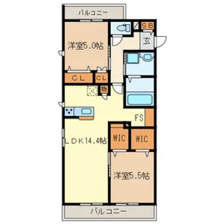 サンモールⅡ【201号室号室】の間取り