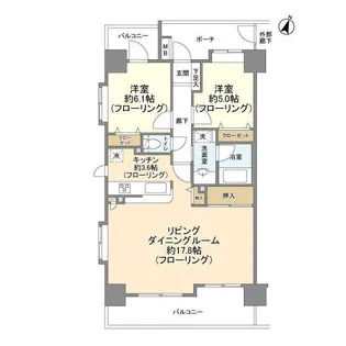 コスモ浦和グレイスフォルム【11階】の間取り