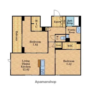 ロータスヴィータ【203号室】の間取り