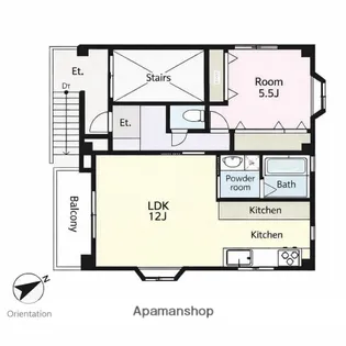 北町ハウス【201号室】の間取り
