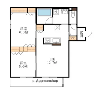 ラビアンローゼ【1階】の間取り
