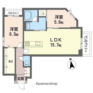 クオリスタ エムズ【201号室】の間取り