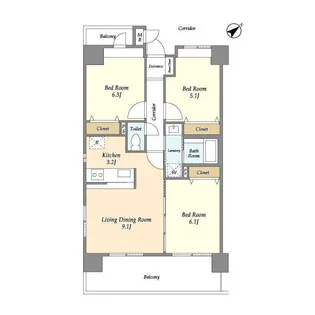 ルミナール【8階】の間取り