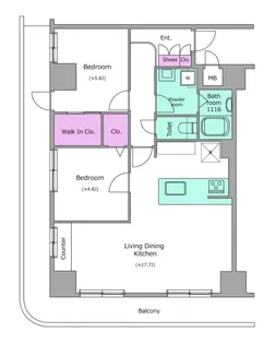 ビエラコート南浦和【6階】の間取り