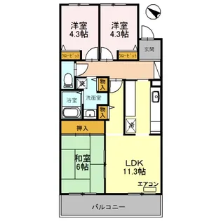 コーポレート東浦和2号棟【4階】の間取り