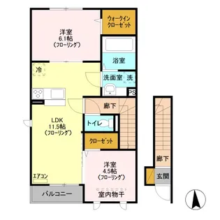 グリーンコーポシティ前川 B【2階】の間取り
