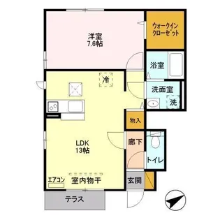 SAKURA HILLS B【1階】の間取り