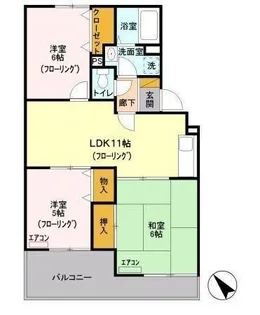 ヴァンベール富士美【1階】の間取り