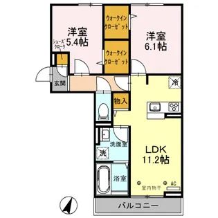 エスポアハイム【2階】の間取り