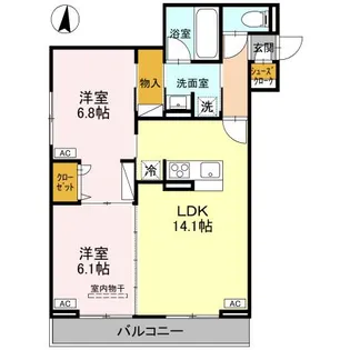 ノーブルパレス芝中田【2階】の間取り