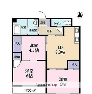 太田窪公社【504号室】の間取り