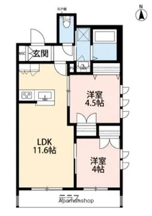 PALMSPRINGS 浦和【1階】の間取り