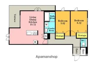 プリムヴェール【205号室】の間取り
