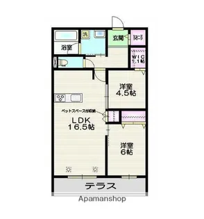 プリムヴェール【102号室】の間取り