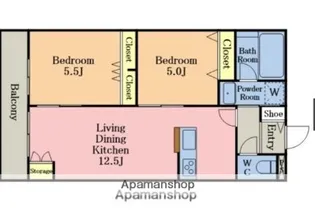 グリュック【3階】の間取り