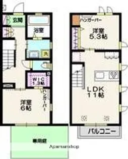 HILL TOP EAST【104号室】の間取り