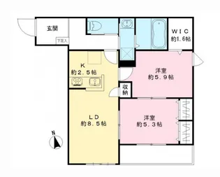 ル シエル【203号室号室】の間取り