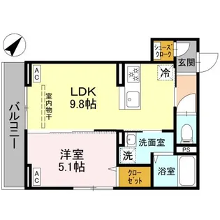 ノーブルラフィネ蕨【2階】の間取り