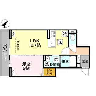 ノーブルラフィネ蕨【1階】の間取り