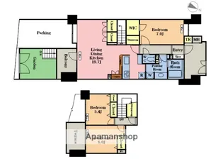 レガロ南浦和一ツ木公園【104号室】の間取り