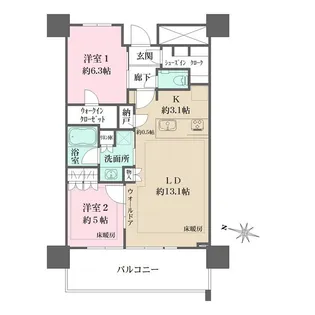 URAWA THE TOWER【14階】の間取り