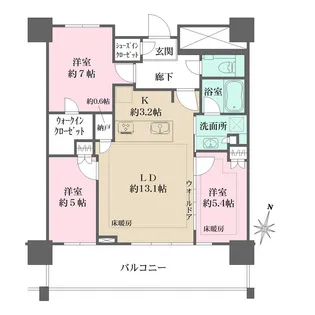 URAWA THE TOWER【17階】の間取り