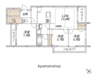 領家プライムコートⅠ【305号室】の間取り