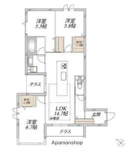 領家プライムコートⅠ【1階】の間取り