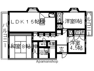 第3西形マンション【1階】の間取り