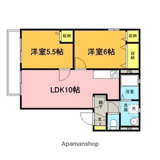 サザンクロスA【202号室】の間取り