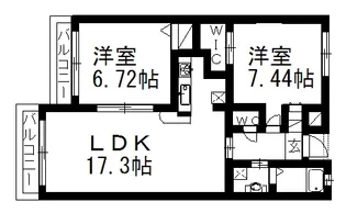 ロイヤルヒルズ浦和【5階】の間取り