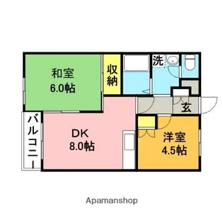 ヴィレッジサンライク【201号室】の間取り