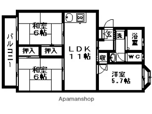 第3末広マンション【303号室】の間取り