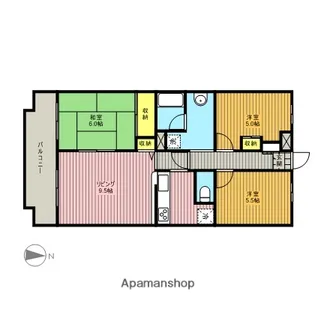 PARK TERRACE浦和(旧KSマンション原山)【401号室】の間取り