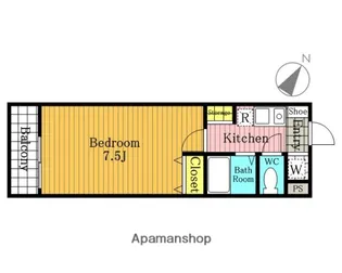 エモーショナルレジデンス EMOTIONAL RESIDENCE【201号室】の間取り