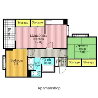 グリーンパレス指扇C棟【203号室】の間取り