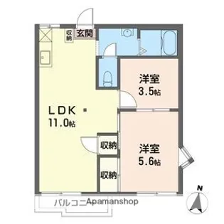 コーポブライト【2階】の間取り