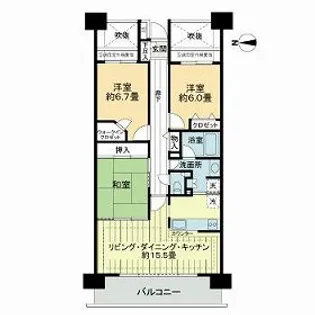 ライオンズマンション大宮高鼻町【11階】の間取り